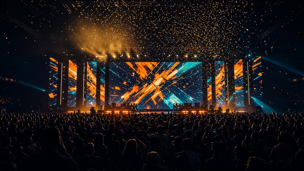 Crowd lights inside an esports arena